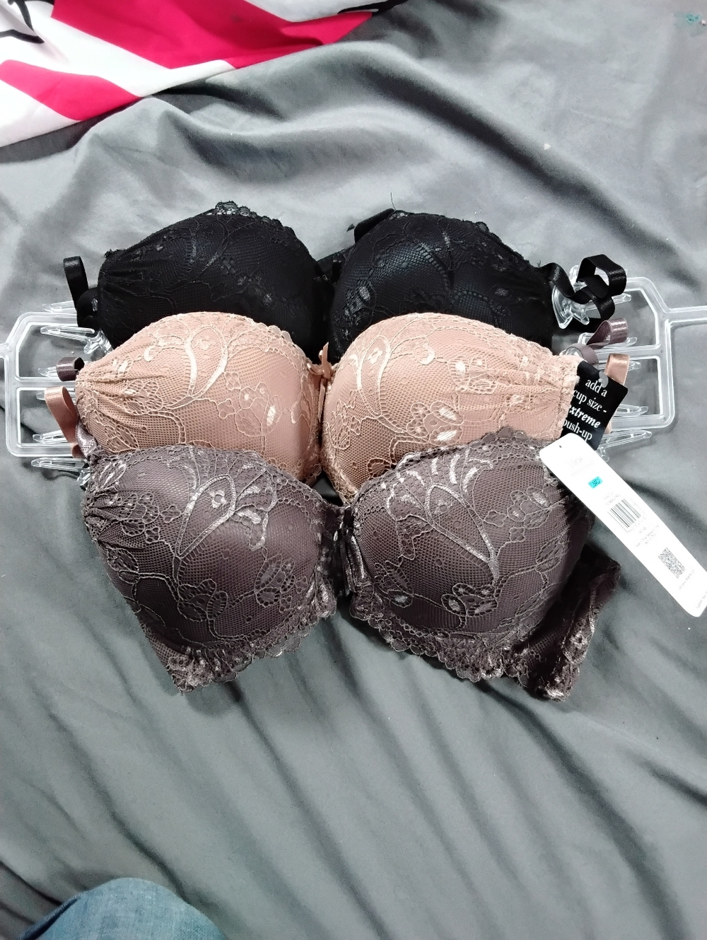 Rene Rofe Lace Padded Bras in Black, Blush, and Taupe
